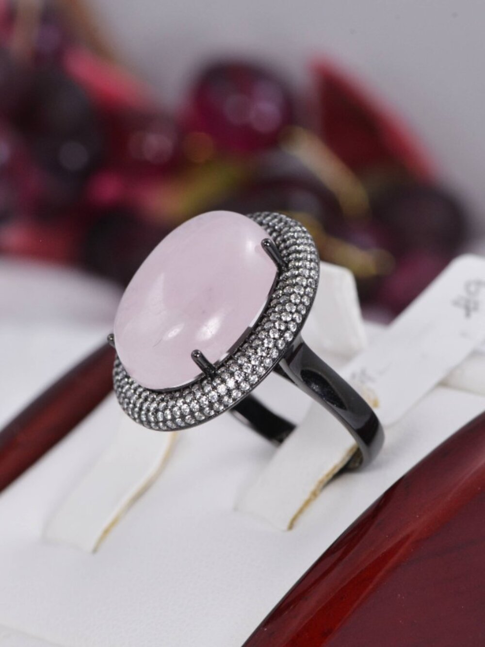 Natural Morganite Oval Cut Ring 925 Sterling Silver, sz 9